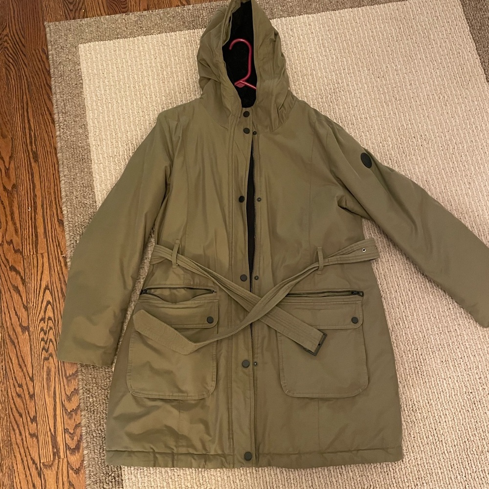 Olive green heavy duty midi lucky brand winter coat